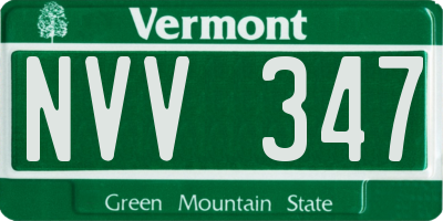 VT license plate NVV347