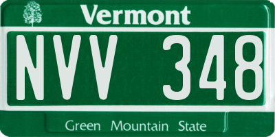 VT license plate NVV348