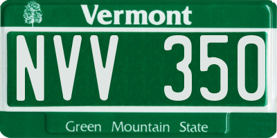 VT license plate NVV350
