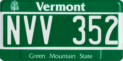 VT license plate NVV352