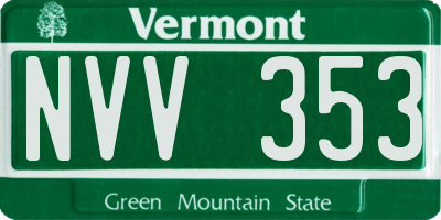 VT license plate NVV353