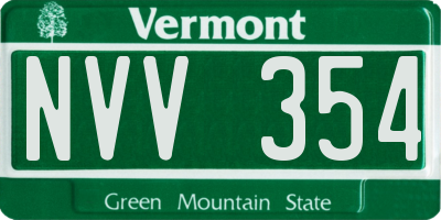 VT license plate NVV354