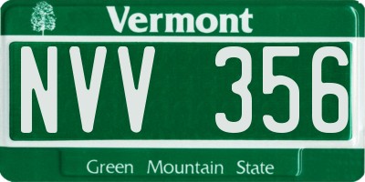VT license plate NVV356