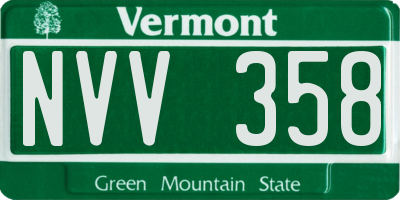 VT license plate NVV358