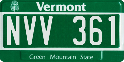 VT license plate NVV361