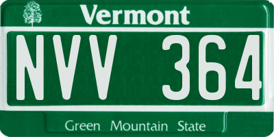 VT license plate NVV364