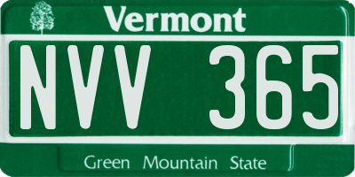 VT license plate NVV365