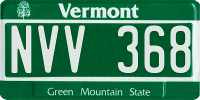VT license plate NVV368