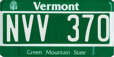 VT license plate NVV370