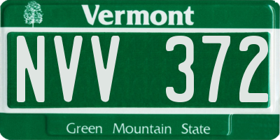 VT license plate NVV372