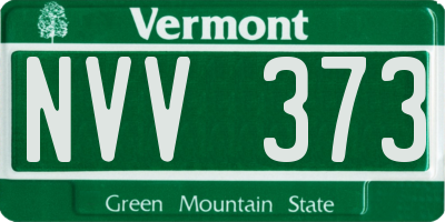 VT license plate NVV373