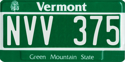 VT license plate NVV375