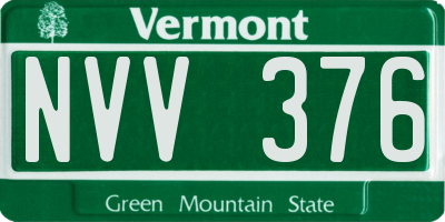 VT license plate NVV376