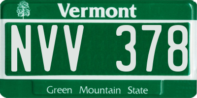 VT license plate NVV378