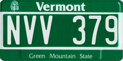 VT license plate NVV379