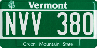 VT license plate NVV380