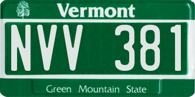 VT license plate NVV381