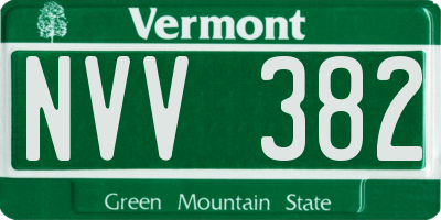 VT license plate NVV382