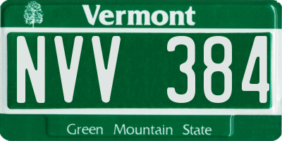 VT license plate NVV384