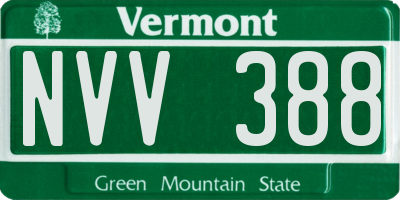 VT license plate NVV388