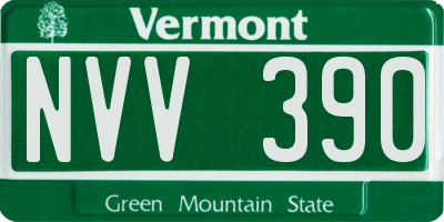 VT license plate NVV390