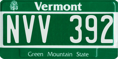 VT license plate NVV392