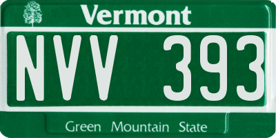 VT license plate NVV393