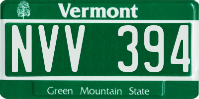 VT license plate NVV394