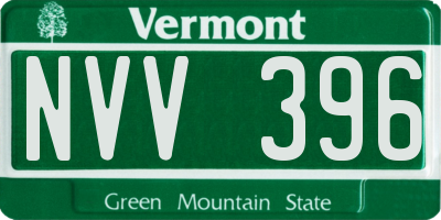 VT license plate NVV396