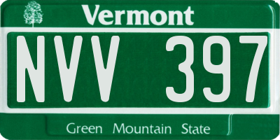 VT license plate NVV397