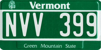 VT license plate NVV399