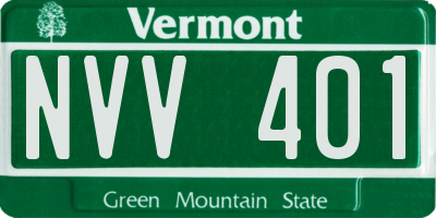 VT license plate NVV401