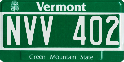 VT license plate NVV402