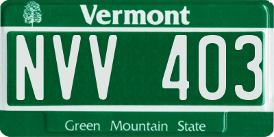 VT license plate NVV403