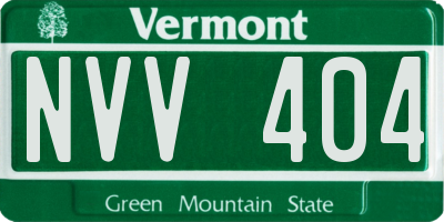 VT license plate NVV404