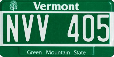 VT license plate NVV405