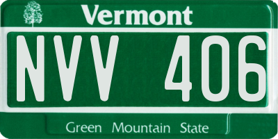 VT license plate NVV406