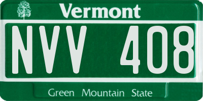 VT license plate NVV408