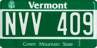 VT license plate NVV409