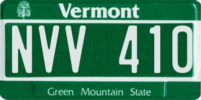 VT license plate NVV410