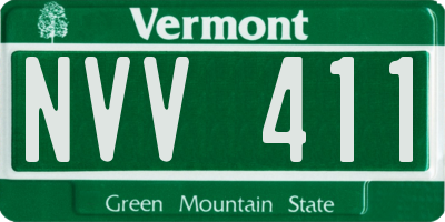 VT license plate NVV411