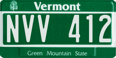 VT license plate NVV412