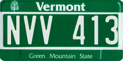 VT license plate NVV413