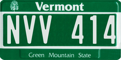 VT license plate NVV414