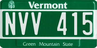 VT license plate NVV415