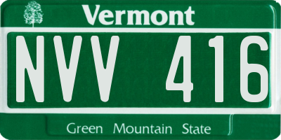 VT license plate NVV416