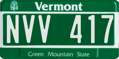VT license plate NVV417