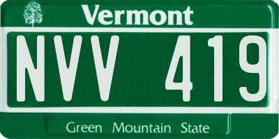 VT license plate NVV419