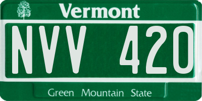 VT license plate NVV420