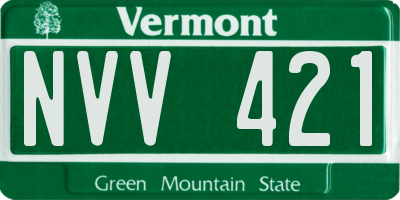 VT license plate NVV421